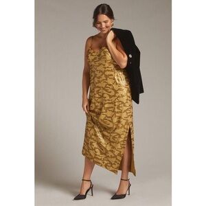 A+ Anthropologie Camo Sequined Slip Midi Dress 20W